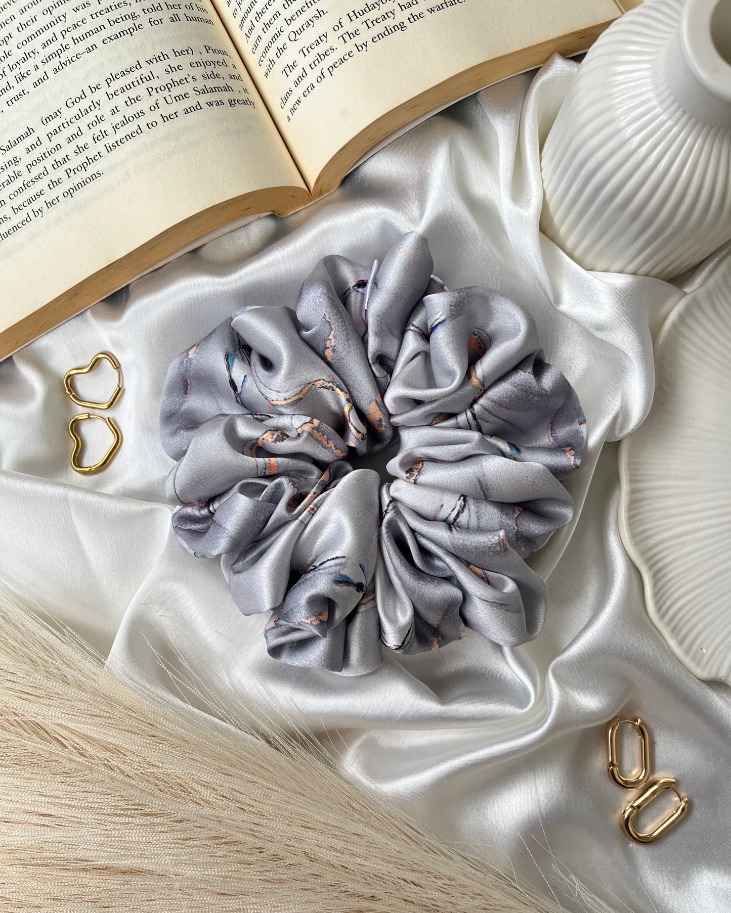 'Sea Foam' Printed Scrunchie
