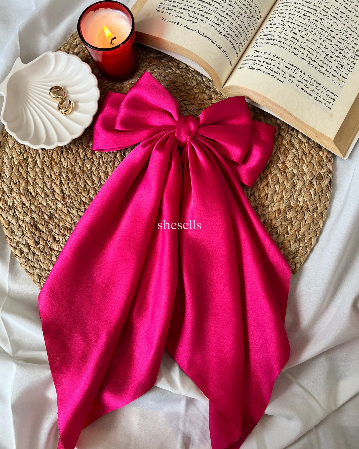 Hot Pink Fairytale Bow Clip