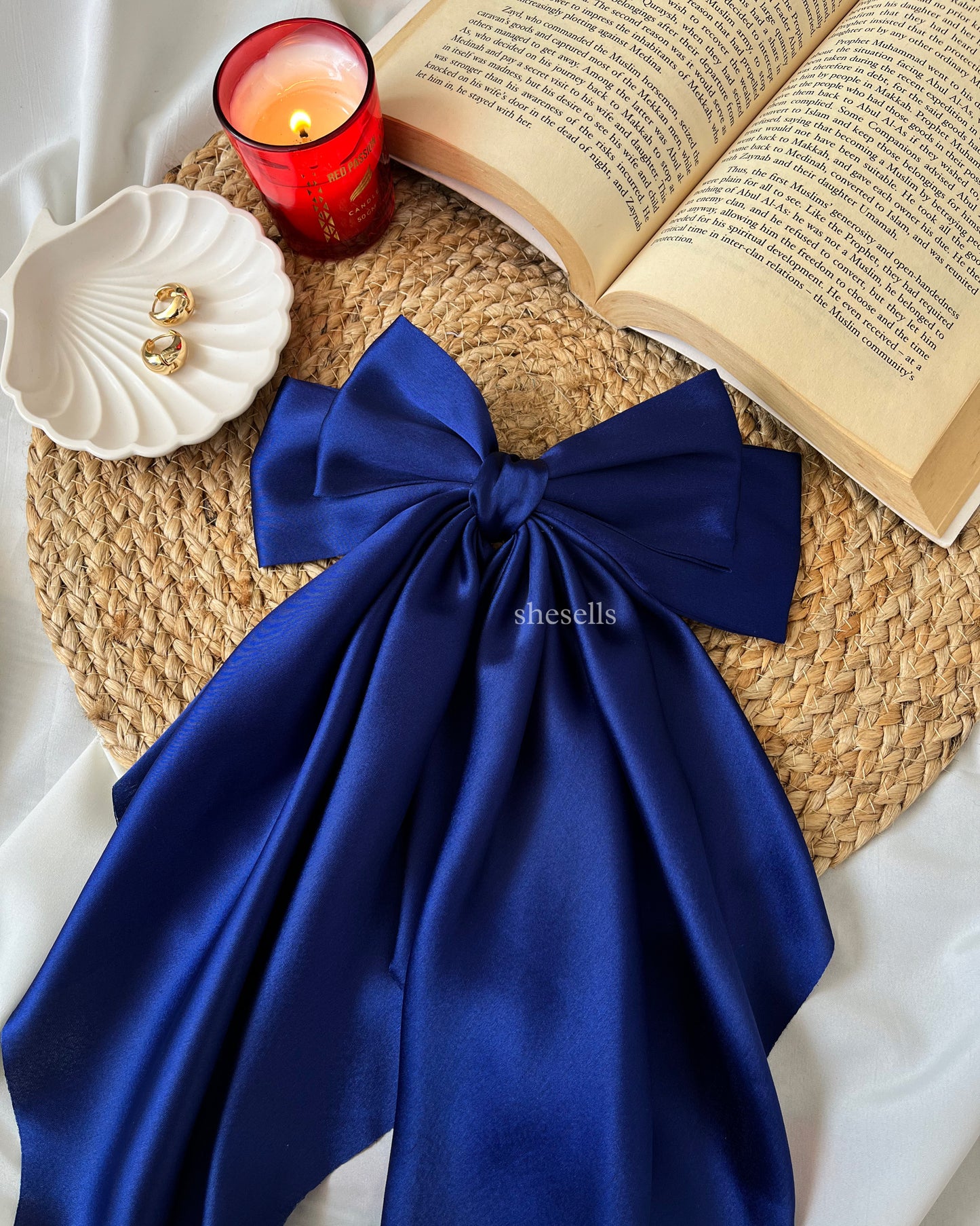 Navy Blue Fairytale French Bow Clip