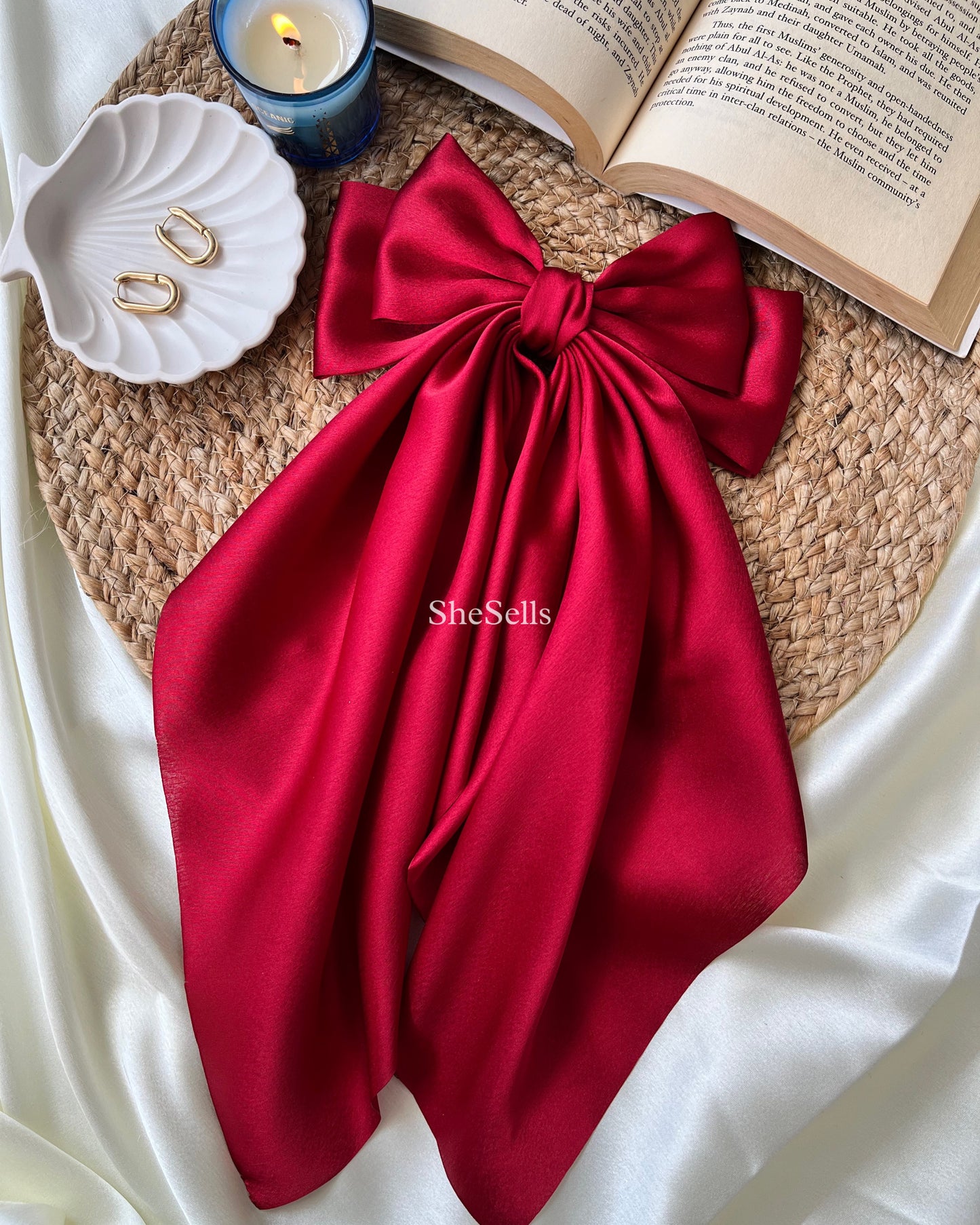 Deep Red Fairytale French Bow Clip