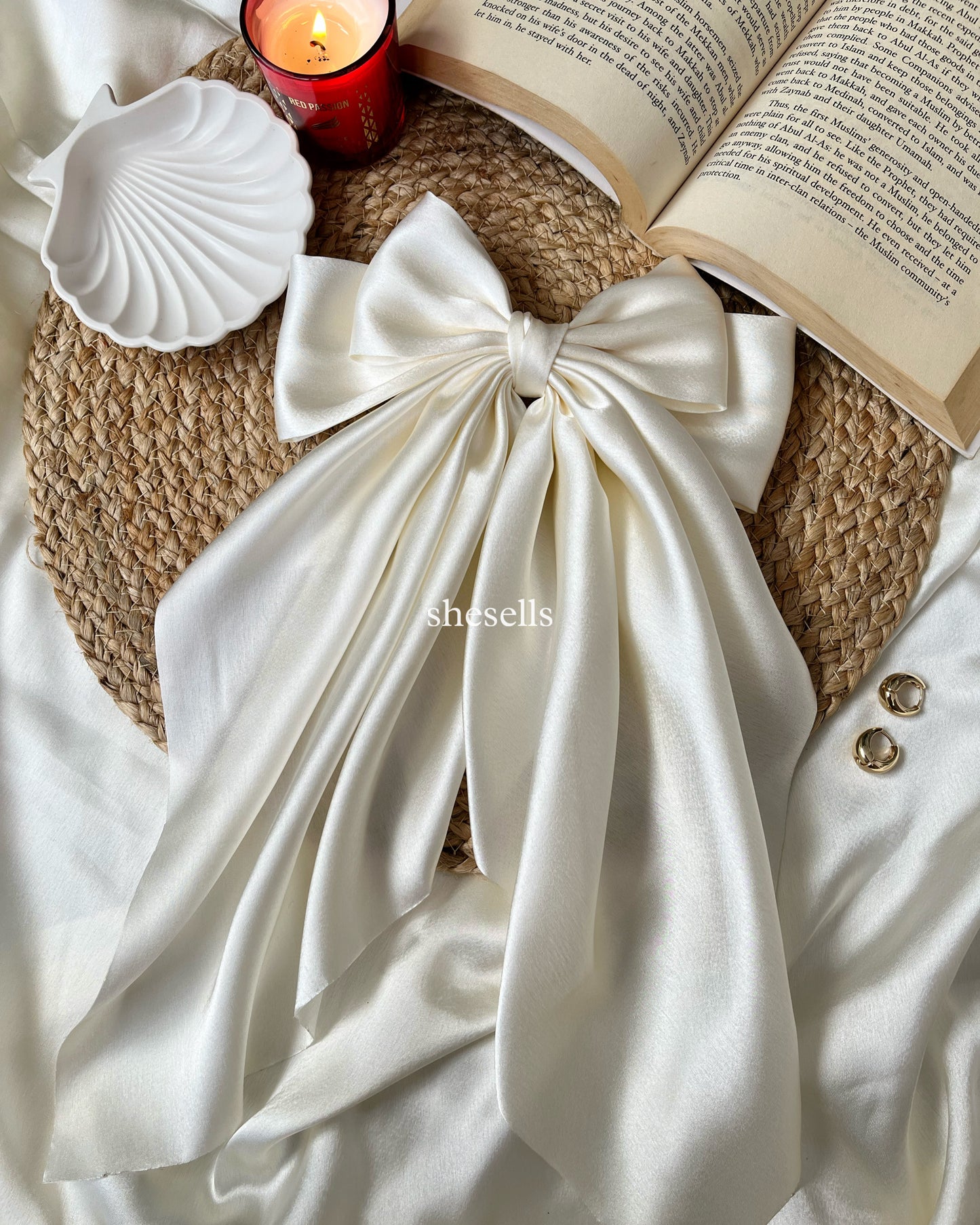Off White French Fairytale Bow Clip