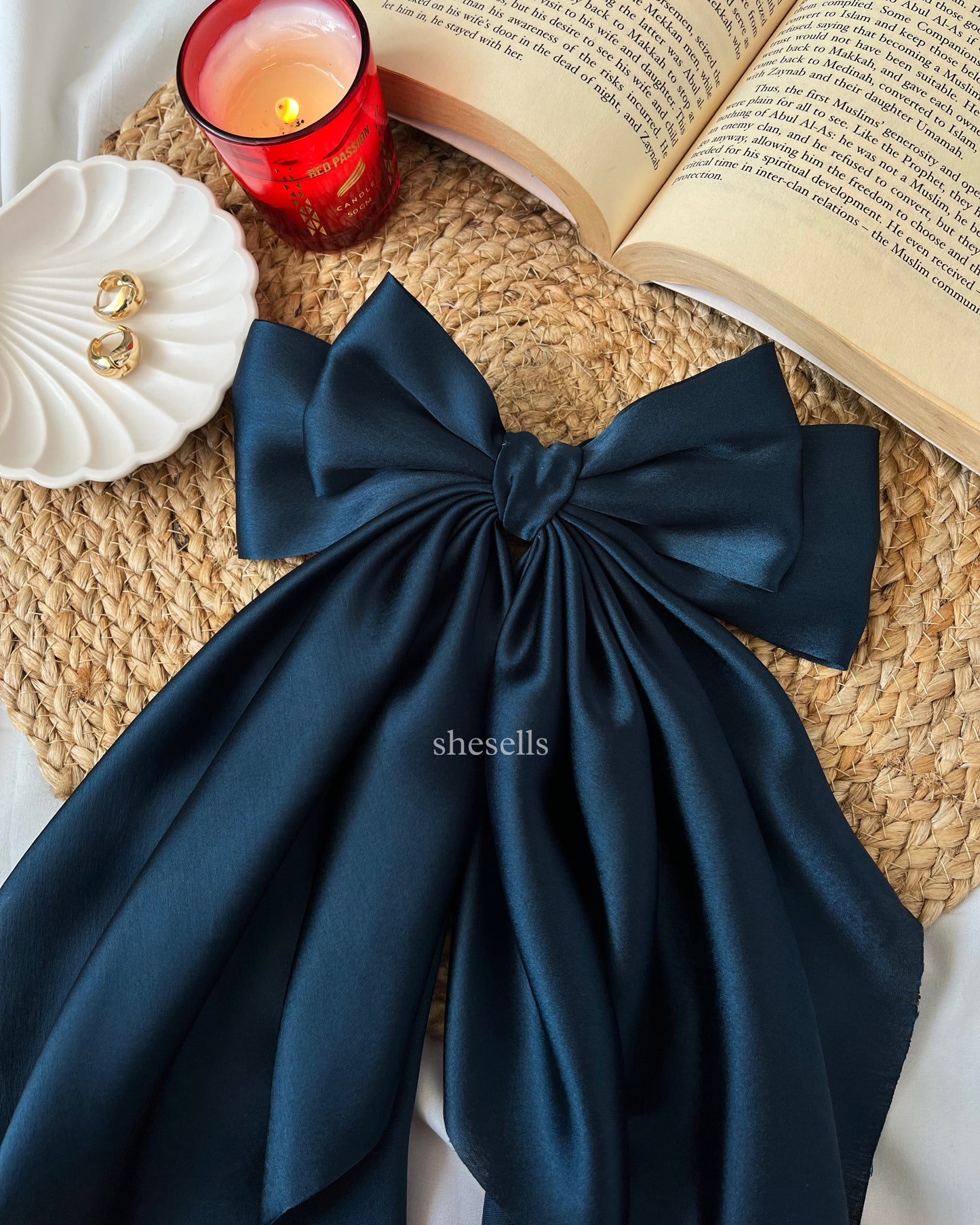 Turkish Blue Fairytale French Bow Clip