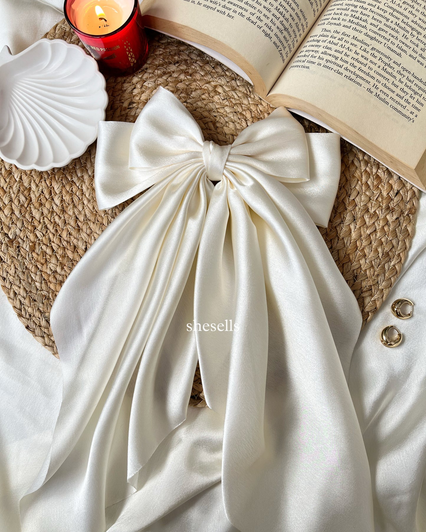 Off White French Fairytale Bow Clip