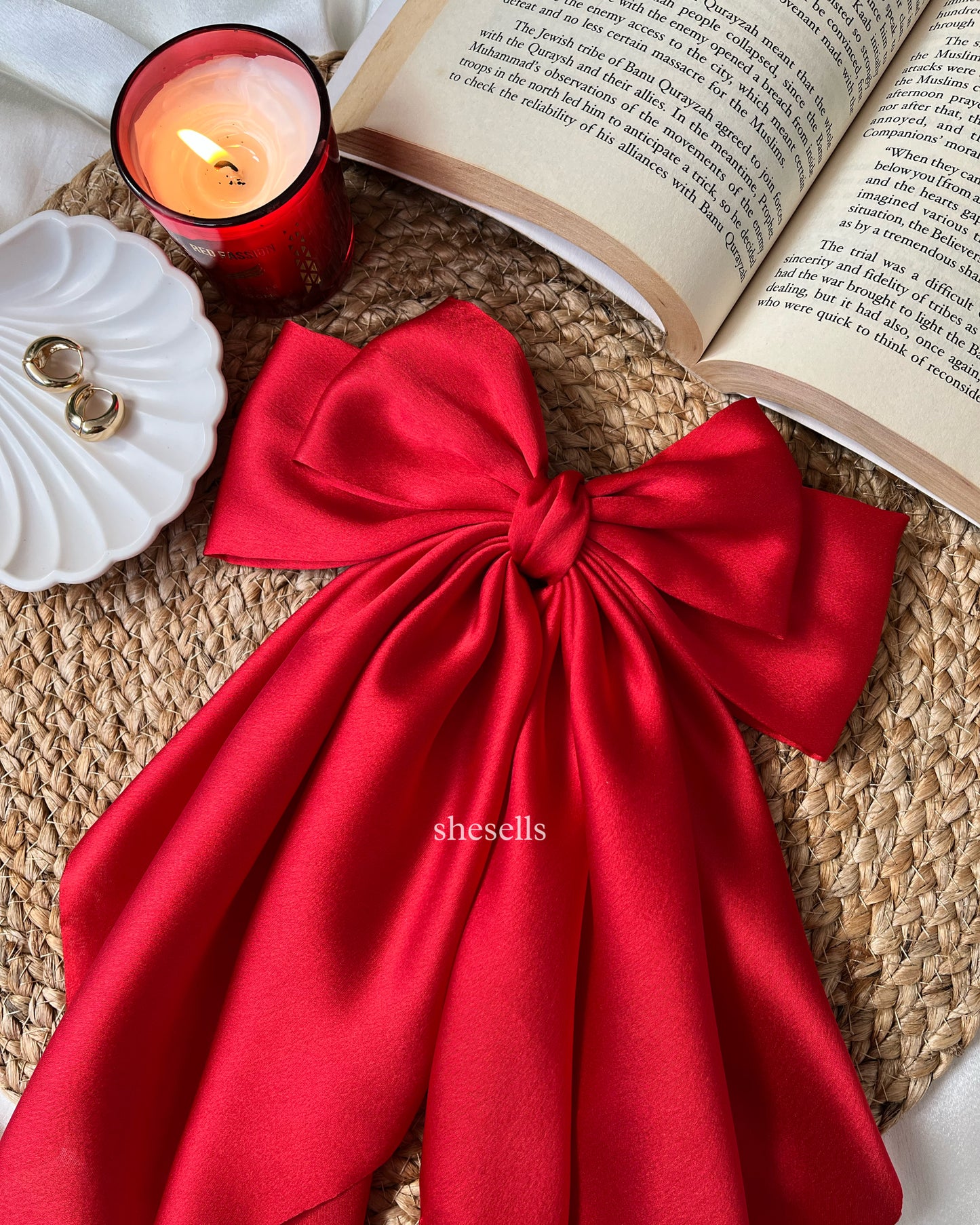 Scarlet Fairytale French Bow Clip
