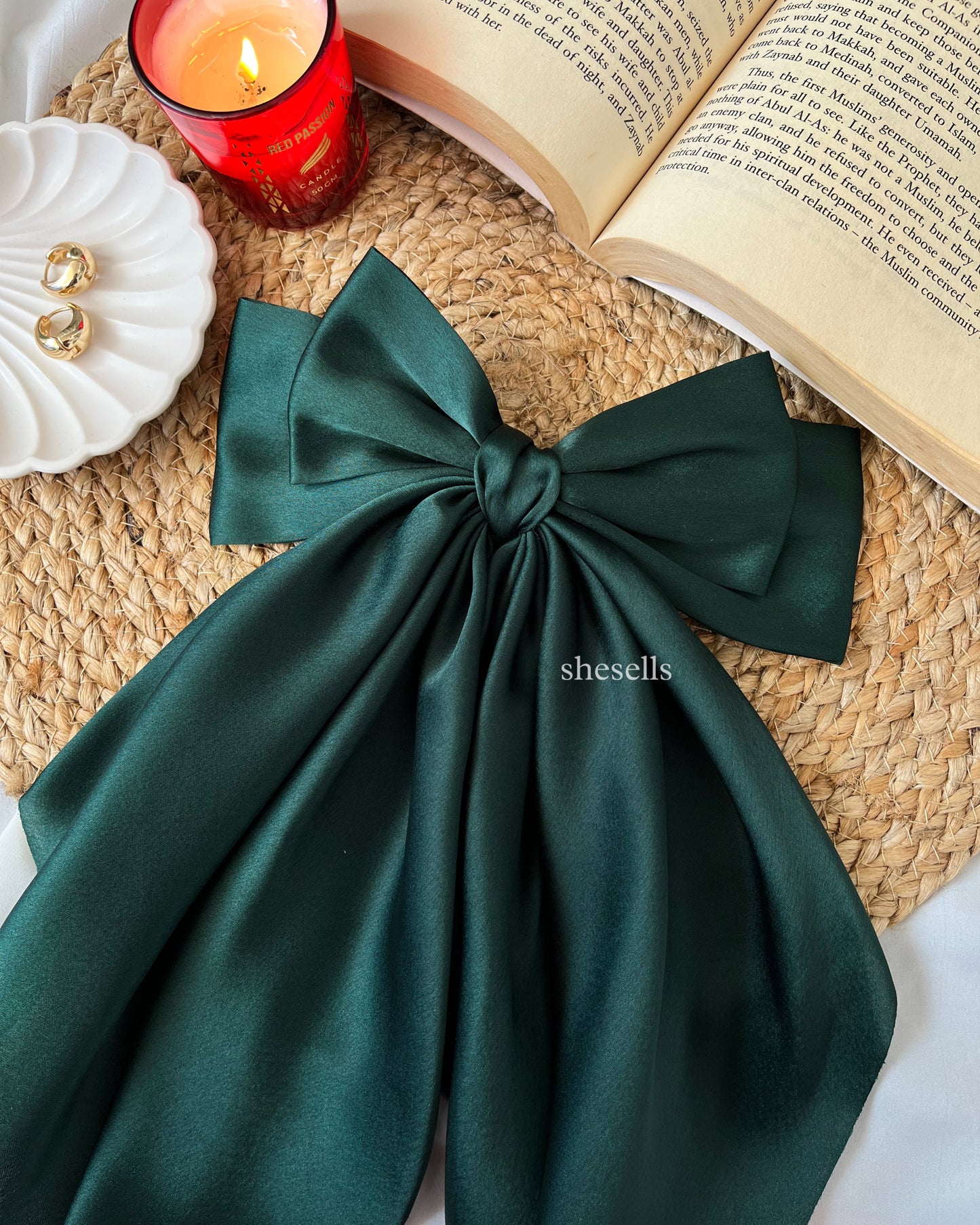 Emerald Fairytale French Bow Clip