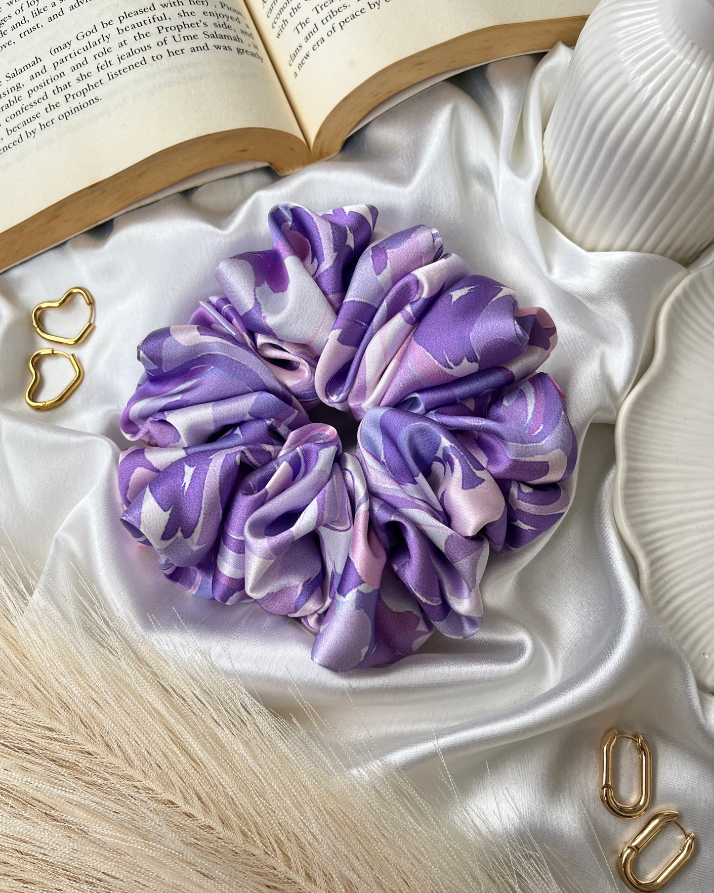 'Whisteria' Printed Scrunchie