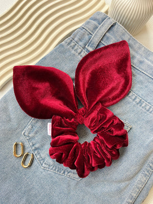 Velvet Bunny Ear Scrunchies