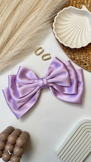 Satin Layered Bow Clips