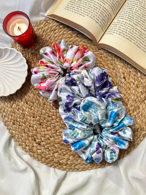 Printed Luxe Satin Scrunchies