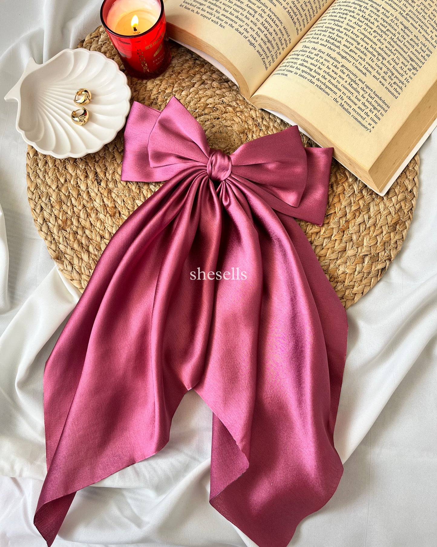 Pink Mauve Fairytale French Bow Clip