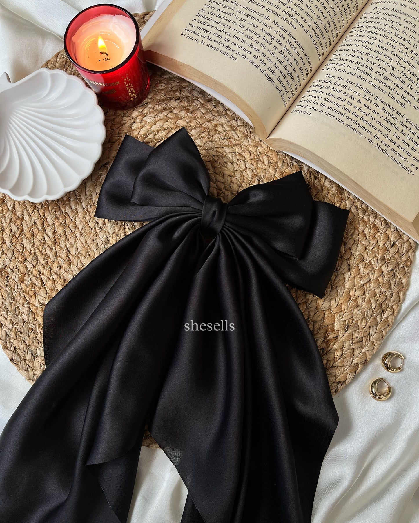 Black Fairytale French Bow Clip