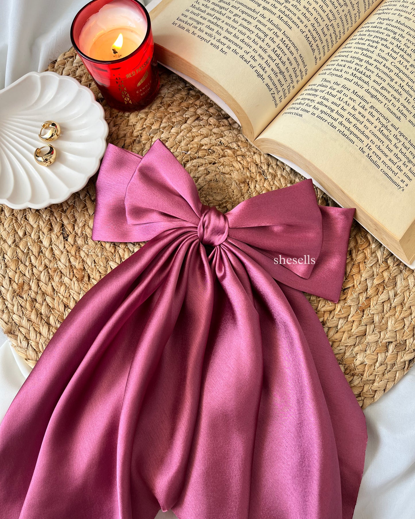 Pink Mauve Fairytale French Bow Clip