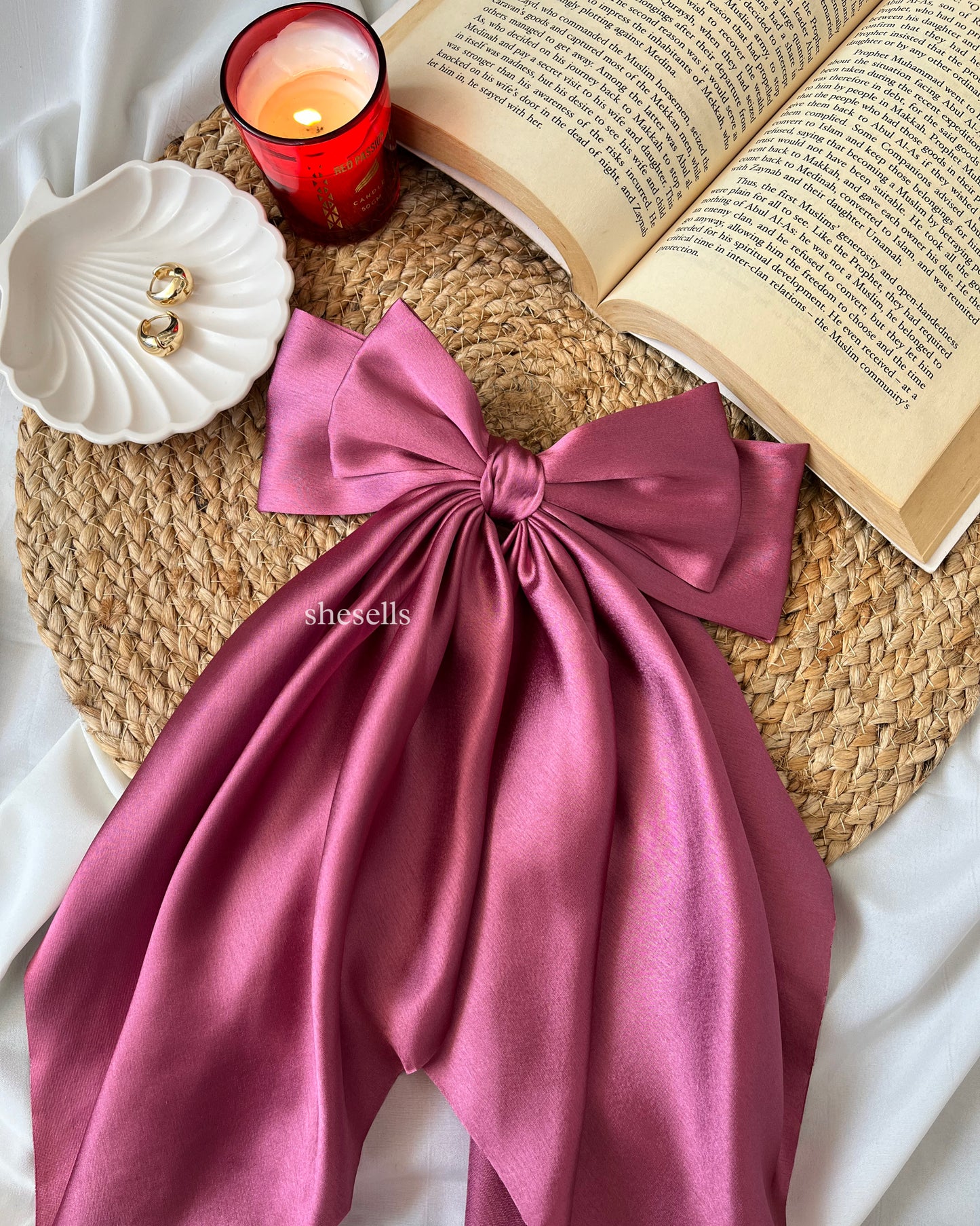 Pink Mauve Fairytale French Bow Clip