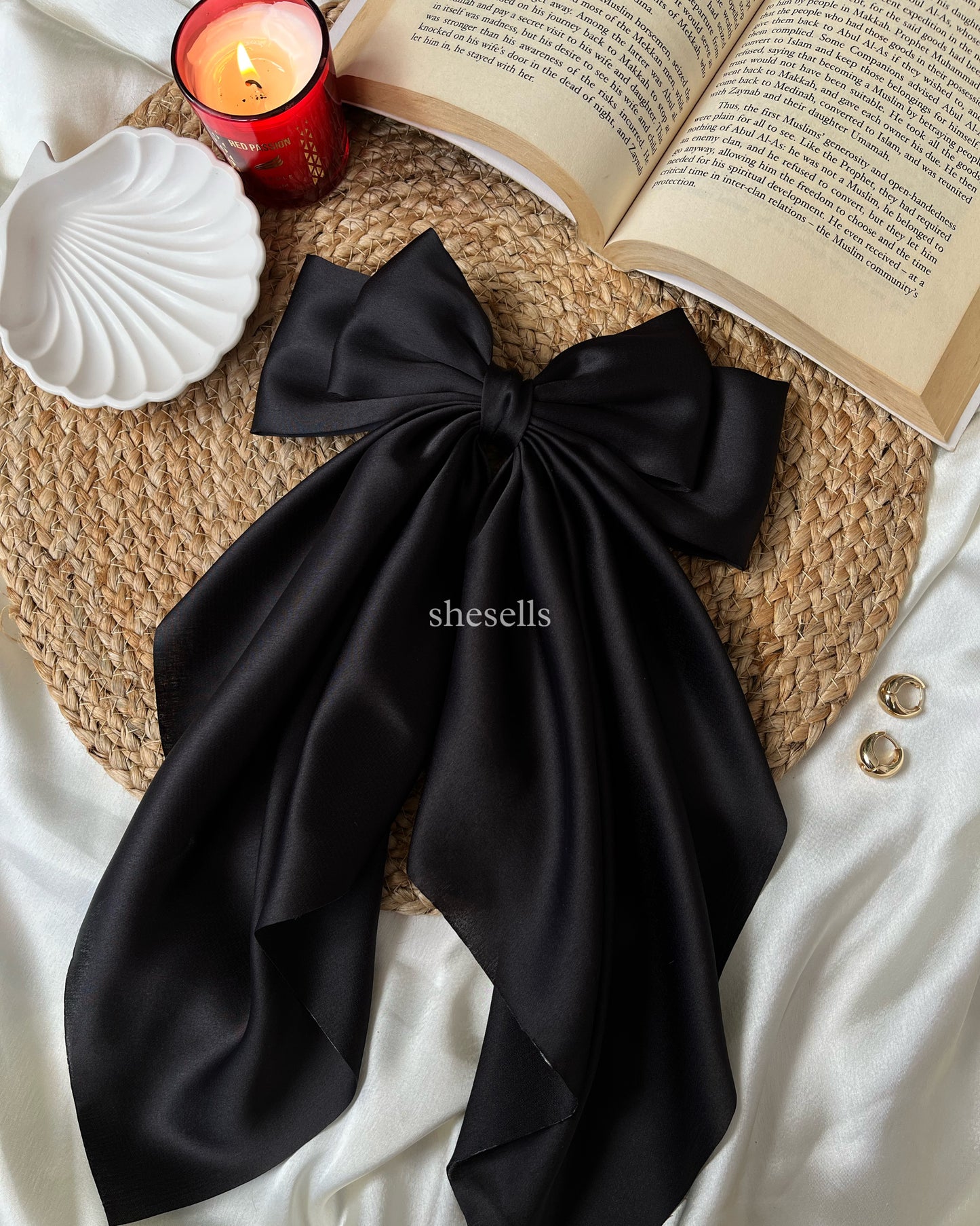 Black Fairytale French Bow Clip